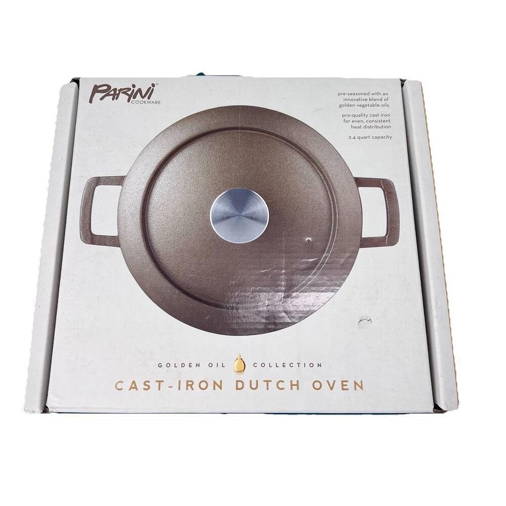 Parini Golden Oil Pre-Seasoned Cast Iron Dutch Oven 2.4 quart